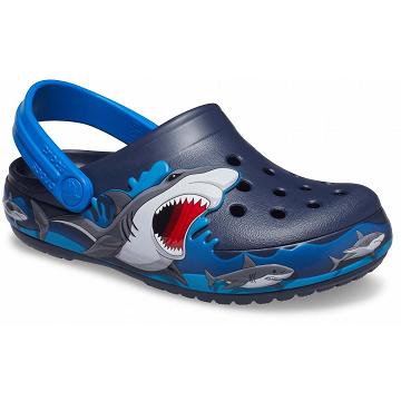 Zuecos Crocs Fun Lab Shark Lights Niño Azul Marino | Mexico 1430MQZA